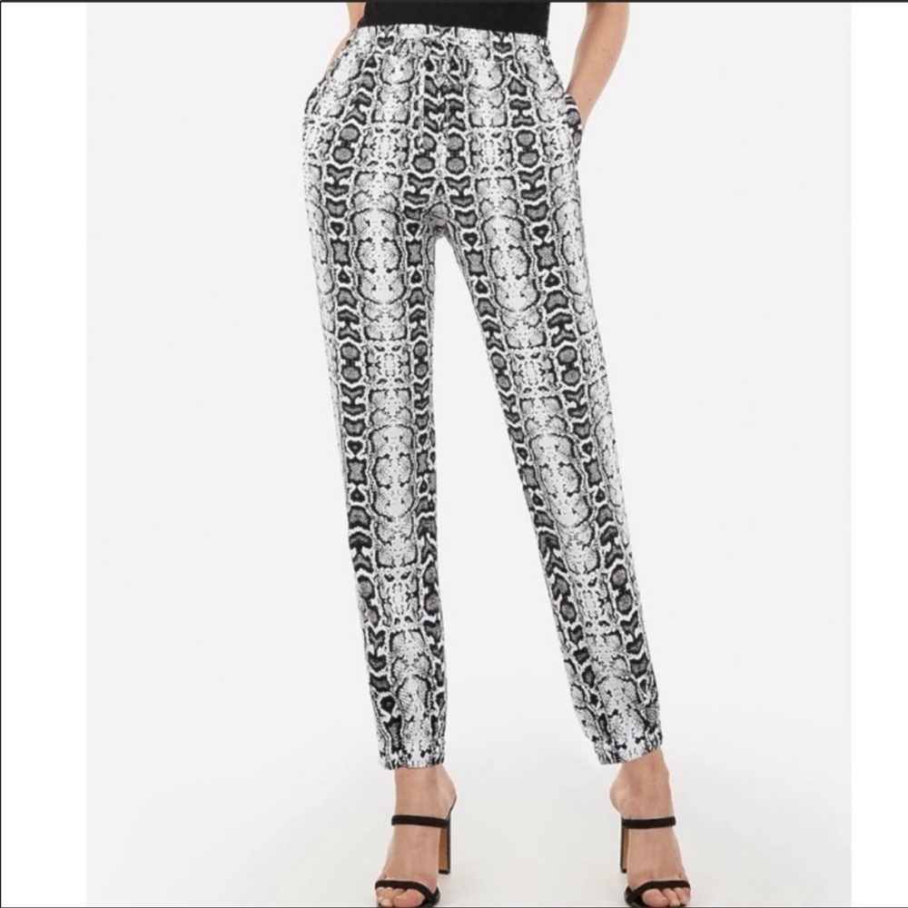 Express High Waisted Snakeskin Print Joggers